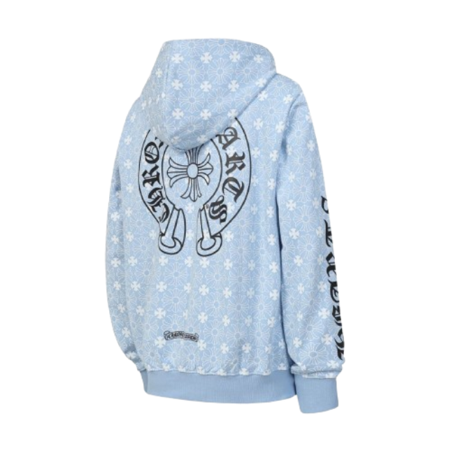 CHROME HEARTS Hoodie White&black&blue OG051571