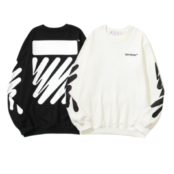 OFF WHITE Sweatshirt white and black OG051608