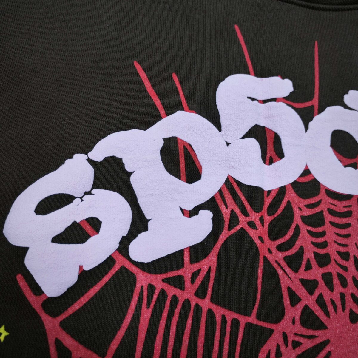 Sp5der Web Print Gothic Hoodie Brown OG051686
