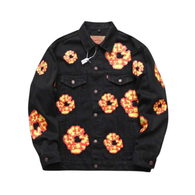 Denim Tears Washed Flame Denim Jacket Black OG051801
