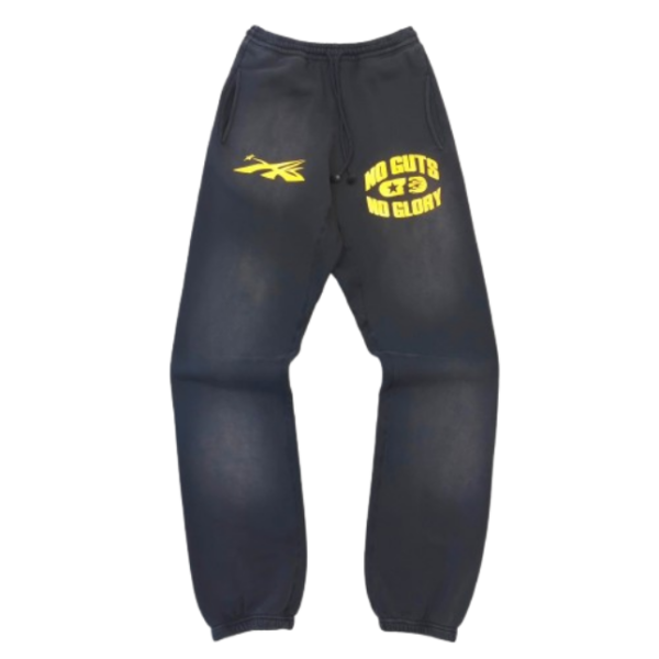 Hellstar No Guts No Glory Flare Bottom Sweatpants Midnight Dye Black OG052223