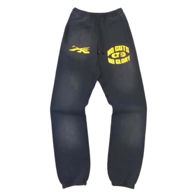 Hellstar No Guts No Glory Flare Bottom Sweatpants Midnight Dye Black OG052223