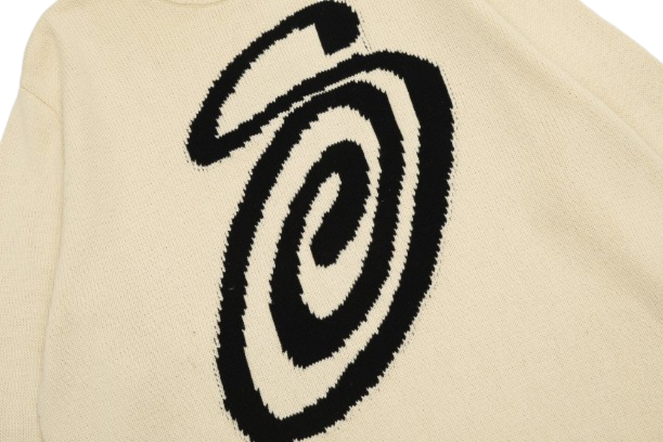 STUSSY mosquito coils jacquard round neck sweater OG052328
