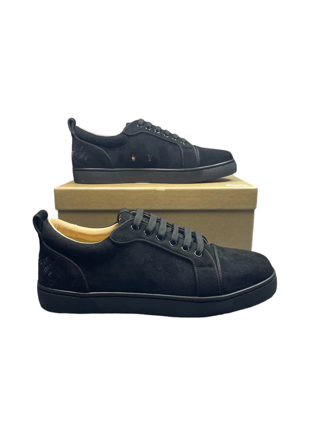 Christian Louboutin Louis Junior Suede Trainers Black OG0707666