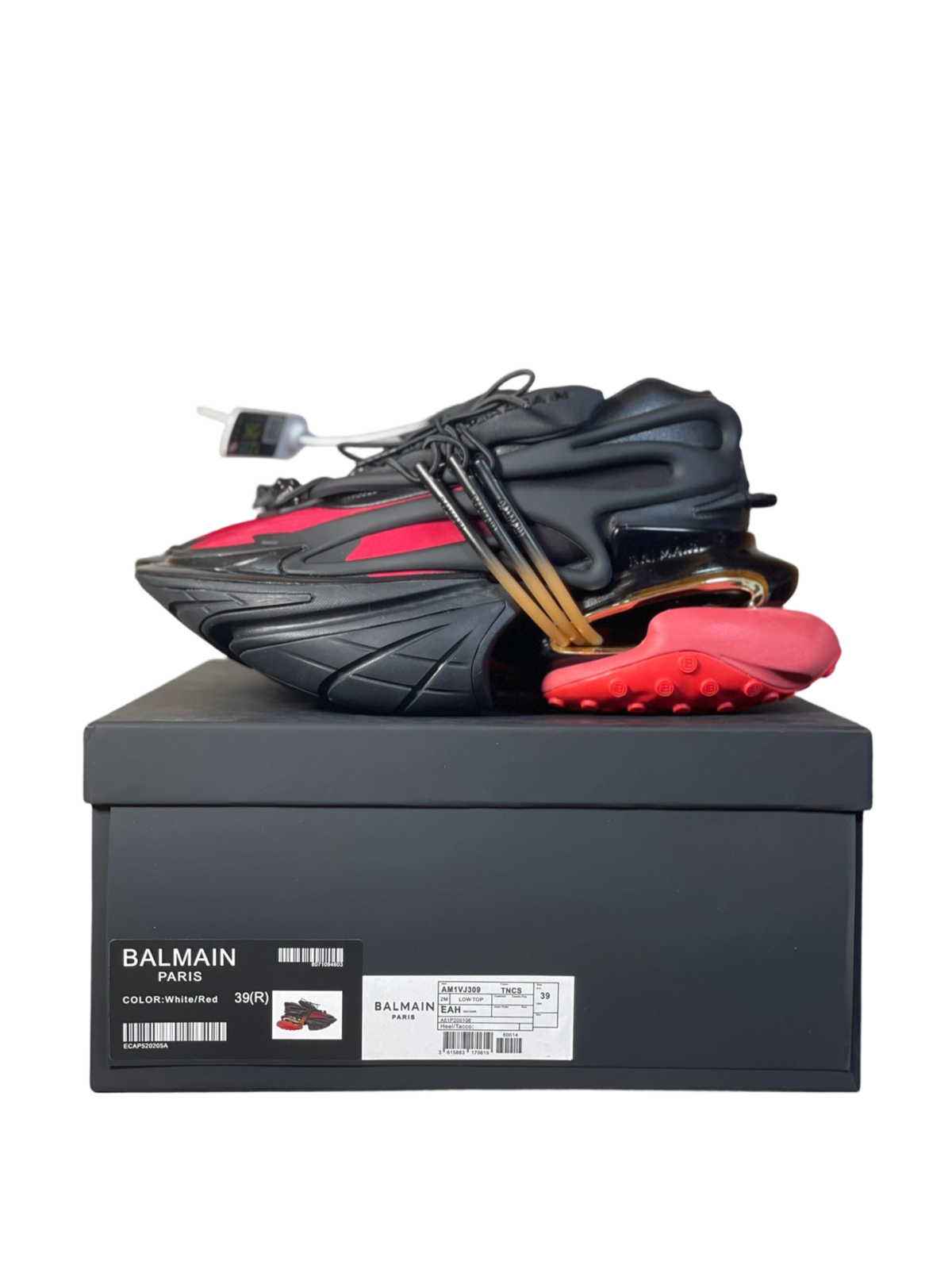 Balmain Unicorn Low-Top Black Red OG0708710
