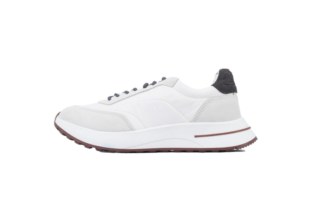 Loro Piana Week End Walk Suede-Trimmed Shell Sneakers White OG0709724