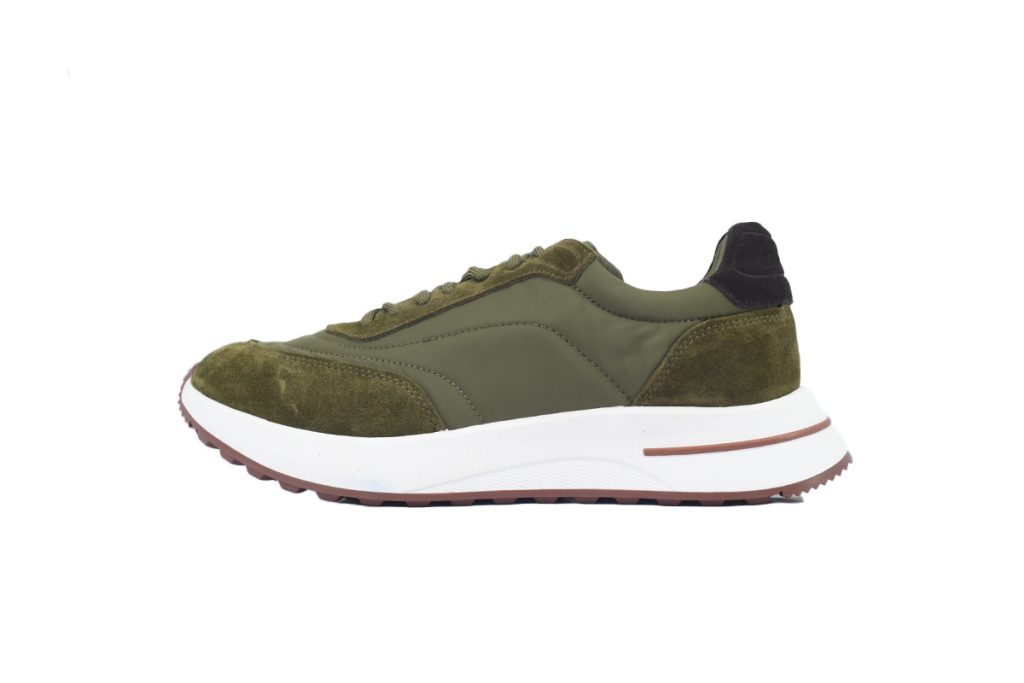 Loro Piana Week End Walk Suede-Trimmed Shell Sneakers Green OG0709725