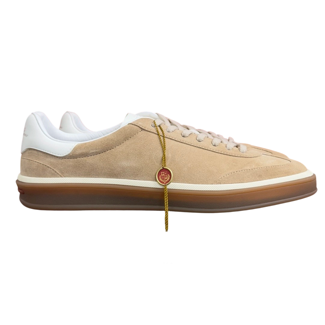 Loro Piana Tennis Walk Sneaker Suede Calf Split Brown And White OG0716730
