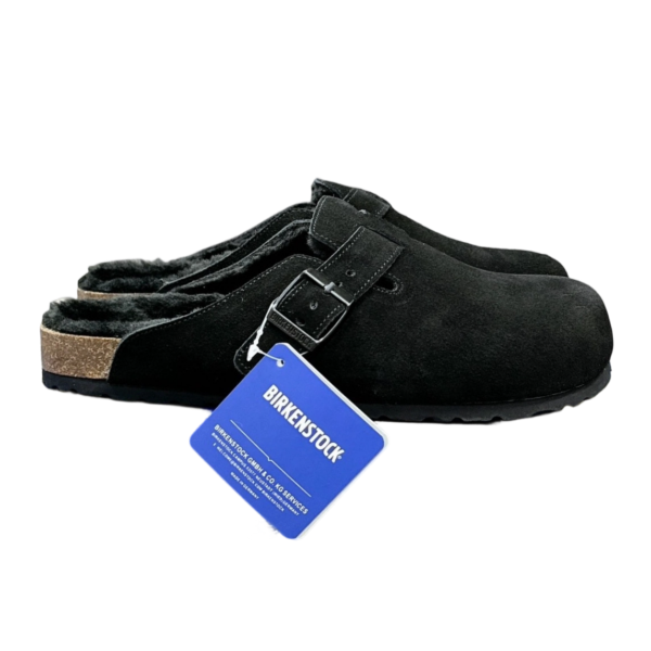 Birkenstock Boston Shearling Suede Leather Black OG0717797