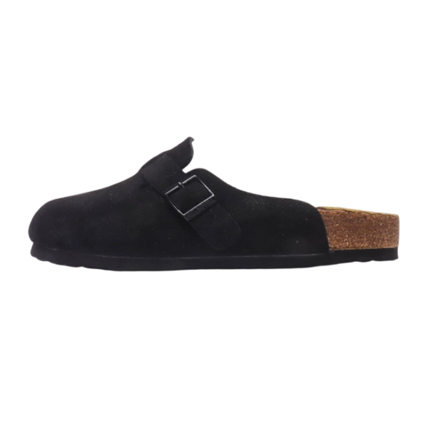 Birkenstock Boston Soft Footbed Black Velvet And Black Buckle OG0717798