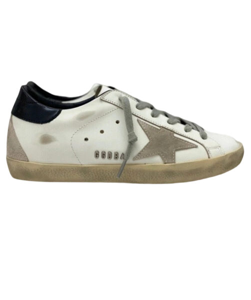 Golden Goose Super‑Star Khaki‑Grey Suede Star Black Leather Heel OG0721857