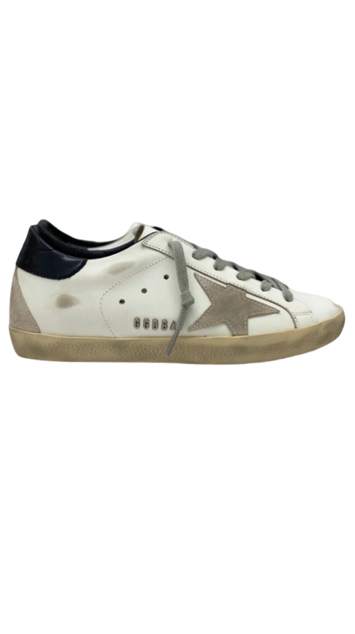 Golden Goose Super‑Star Khaki‑Grey Suede Star Black Leather Heel OG0721857
