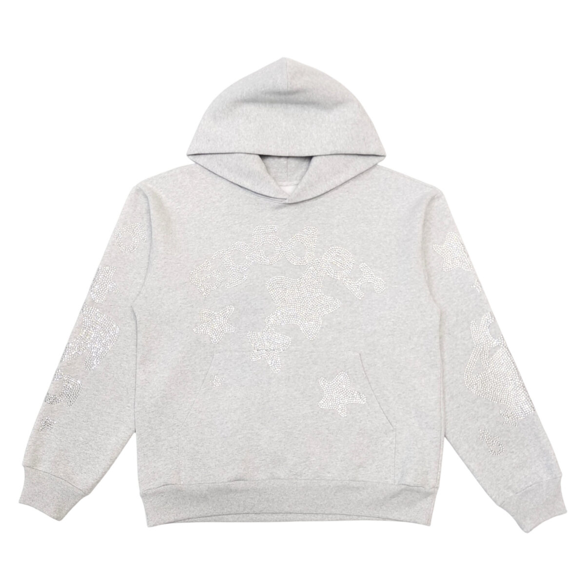 Sp5der Rhinestone Beluga Hoodie Heather Grey OG0725116