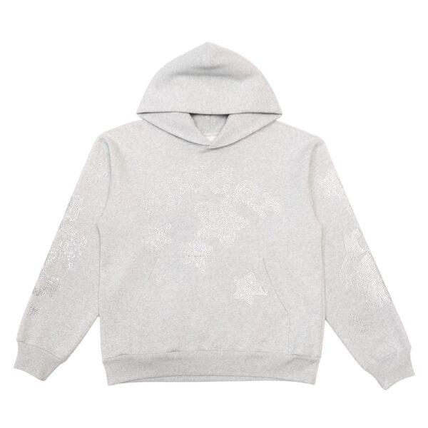 Sp5der Rhinestone Beluga Hoodie Heather Grey OG0725116