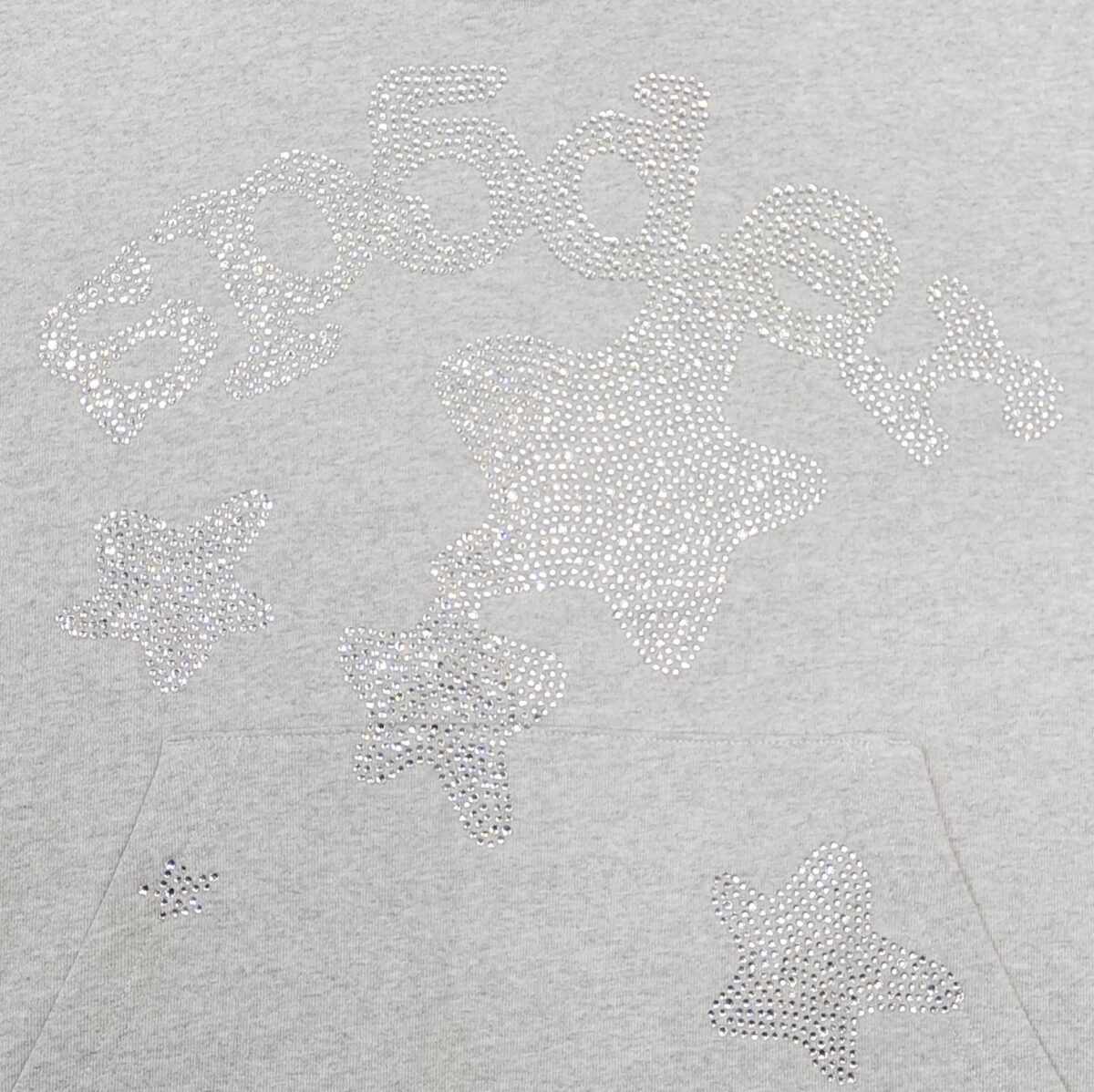 Sp5der Rhinestone Beluga Hoodie Heather Grey OG0725116