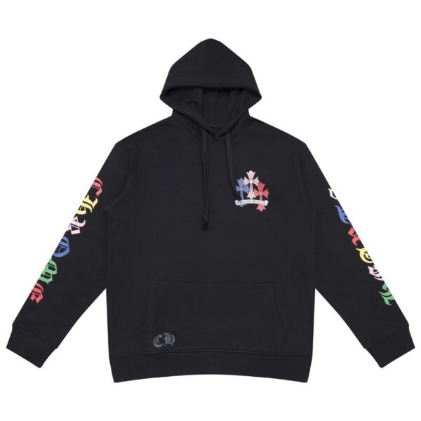 BLACK & MULTICOLOR ‘CROSS CEMETERY’ CHROME HEARTS HOODIE OG0725126