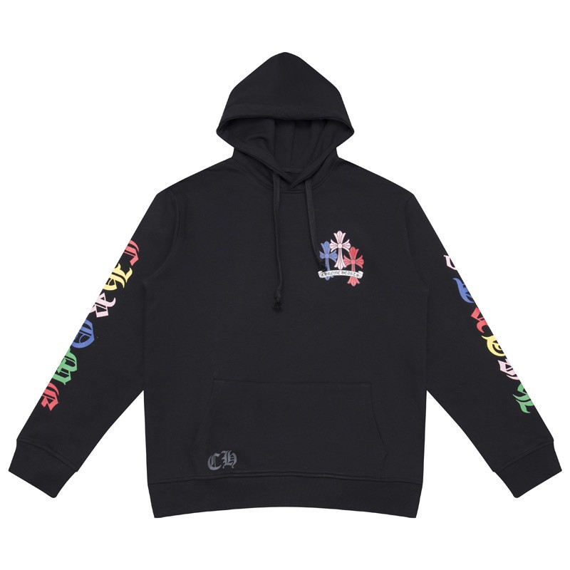 BLACK & MULTICOLOR ‘CROSS CEMETERY’ CHROME HEARTS HOODIE OG0725126