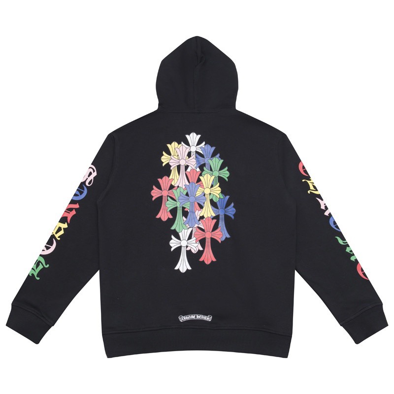 BLACK & MULTICOLOR ‘CROSS CEMETERY’ CHROME HEARTS HOODIE OG0725126