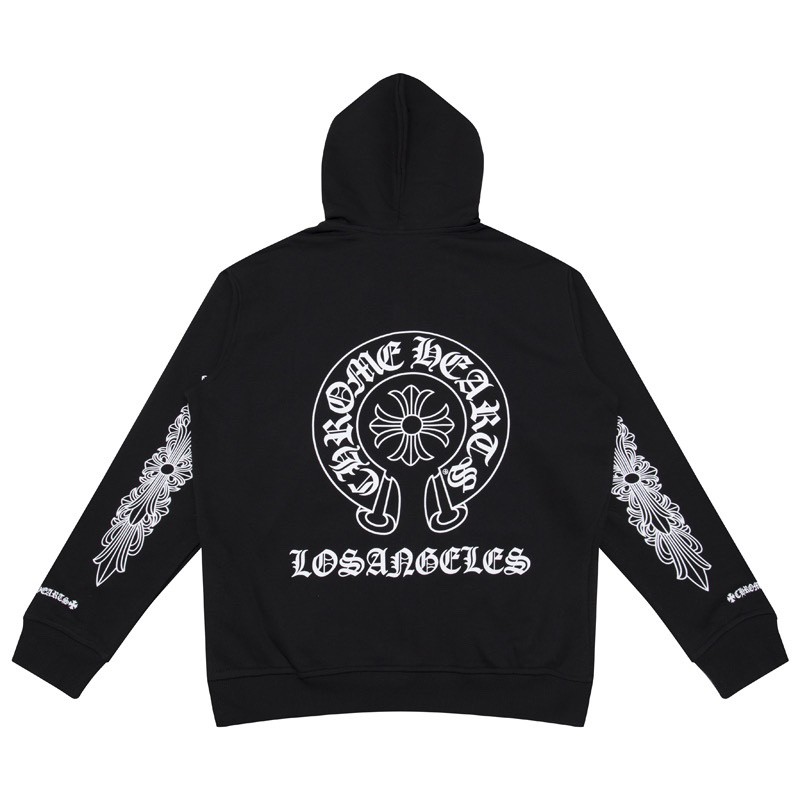Chrome Hearts Hoodie Cuffs Sanskrit Printed Zipper Jacket Black OG0725128