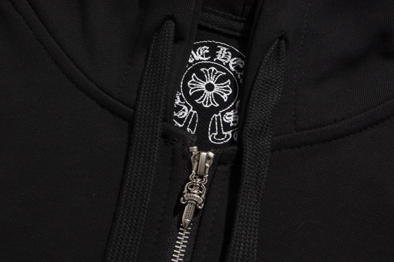 Chrome Hearts Hoodie Cuffs Sanskrit Printed Zipper Jacket Black OG0725128