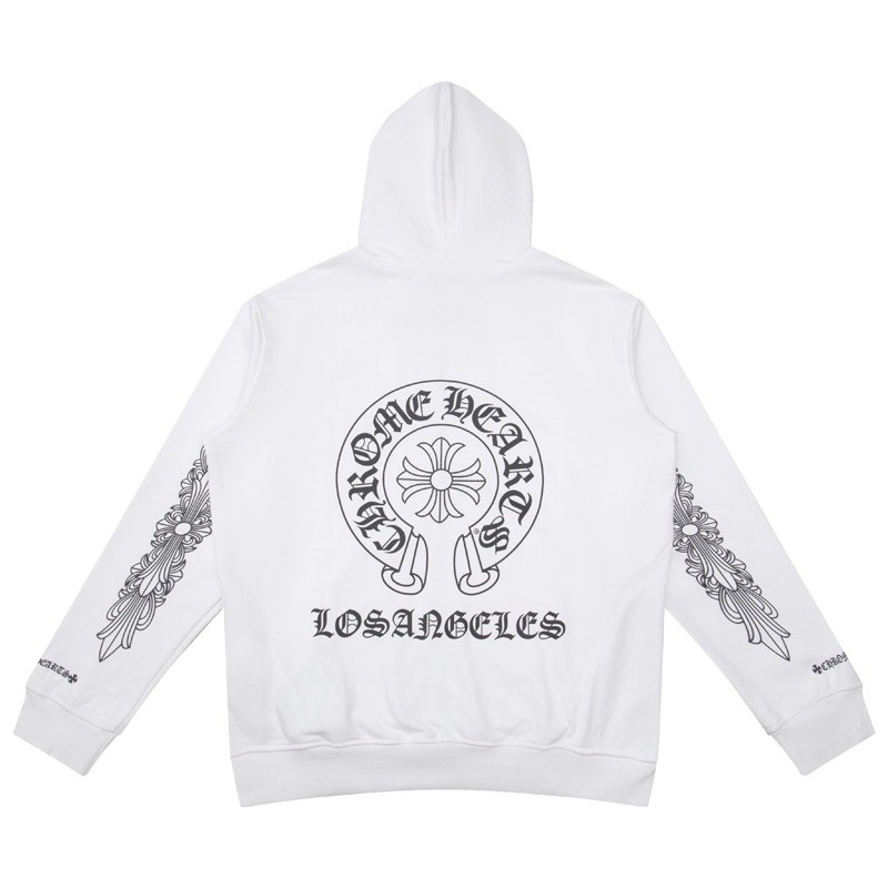 Chrome Hearts Hoodie Cuffs Sanskrit Printed Zipper Jacket White OG0725129