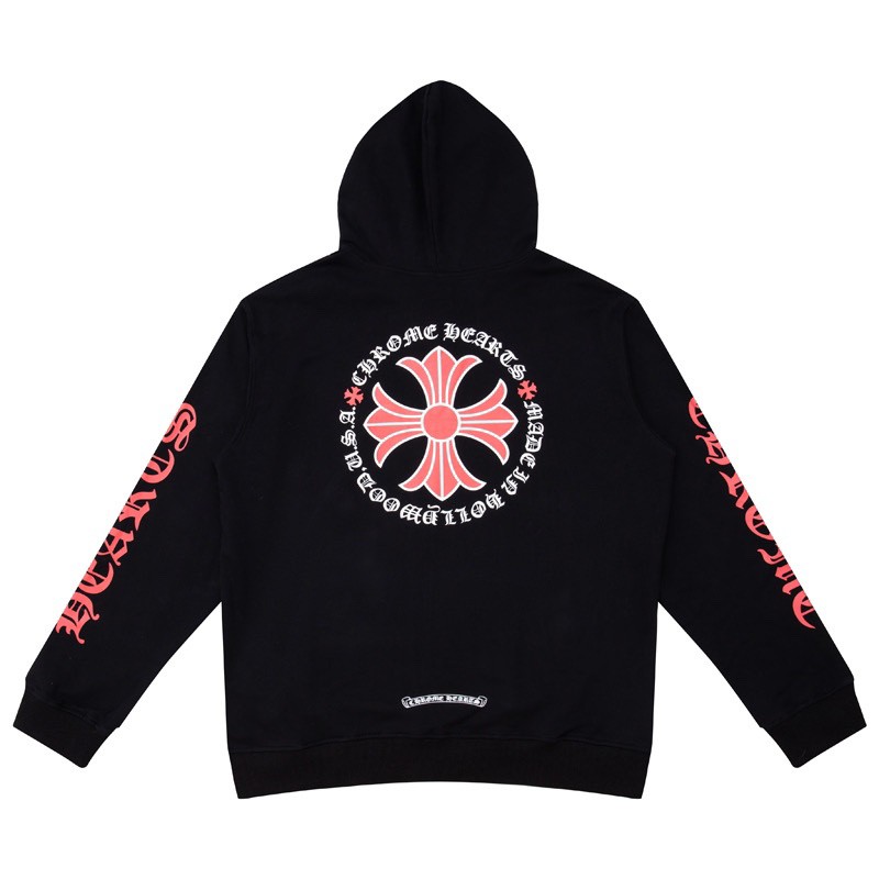 Chrome Hearts Made In Hollywood Plus Cross Zip Up Hoodie BlackRed OG0725130