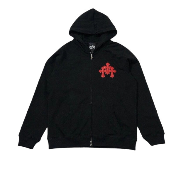 Chrome Hearts red patch zipper Hoodie OG0725134