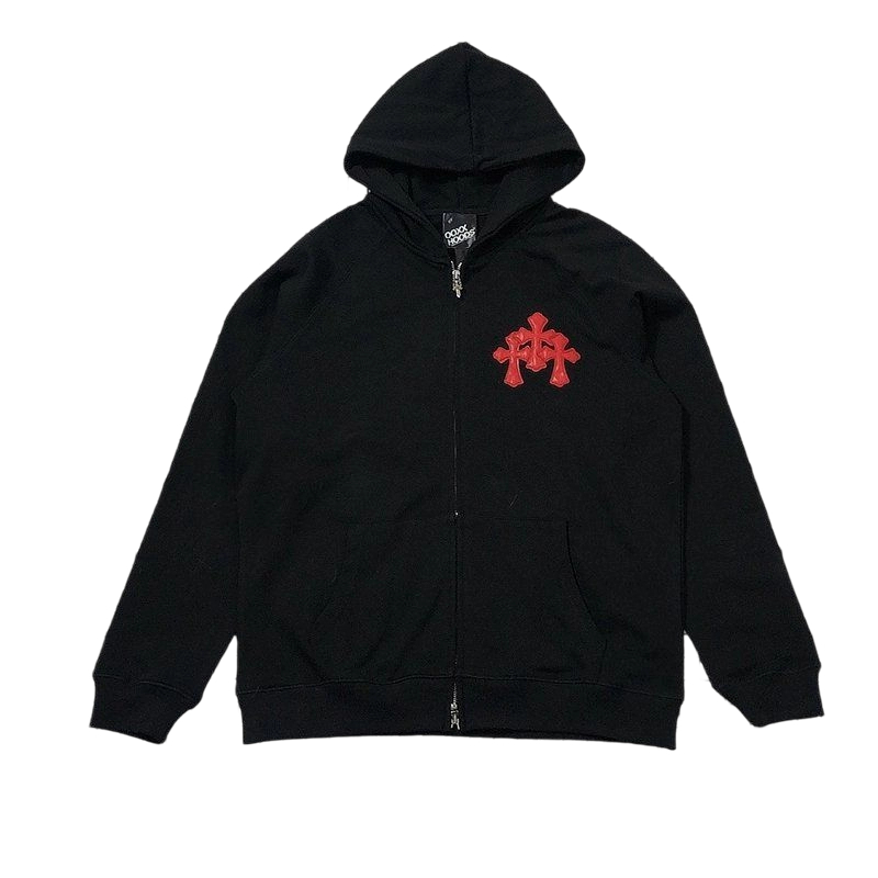 Chrome Hearts red patch zipper Hoodie OG0725134