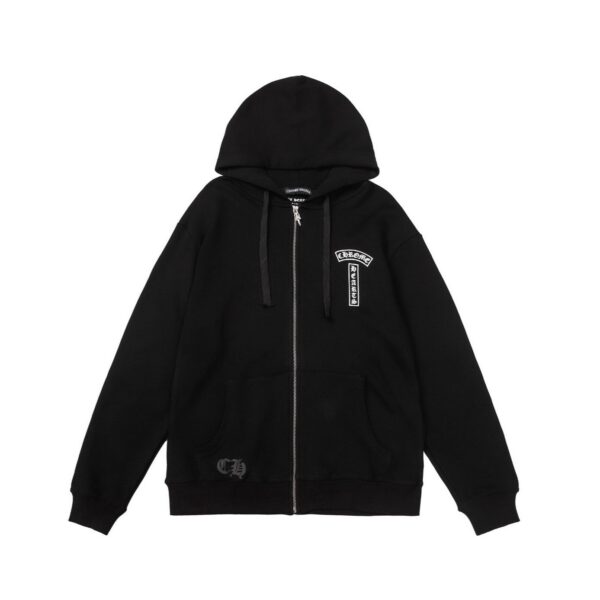 Chrome Hearts Shoulder Logo Zipper Hoodie Black OG0727152