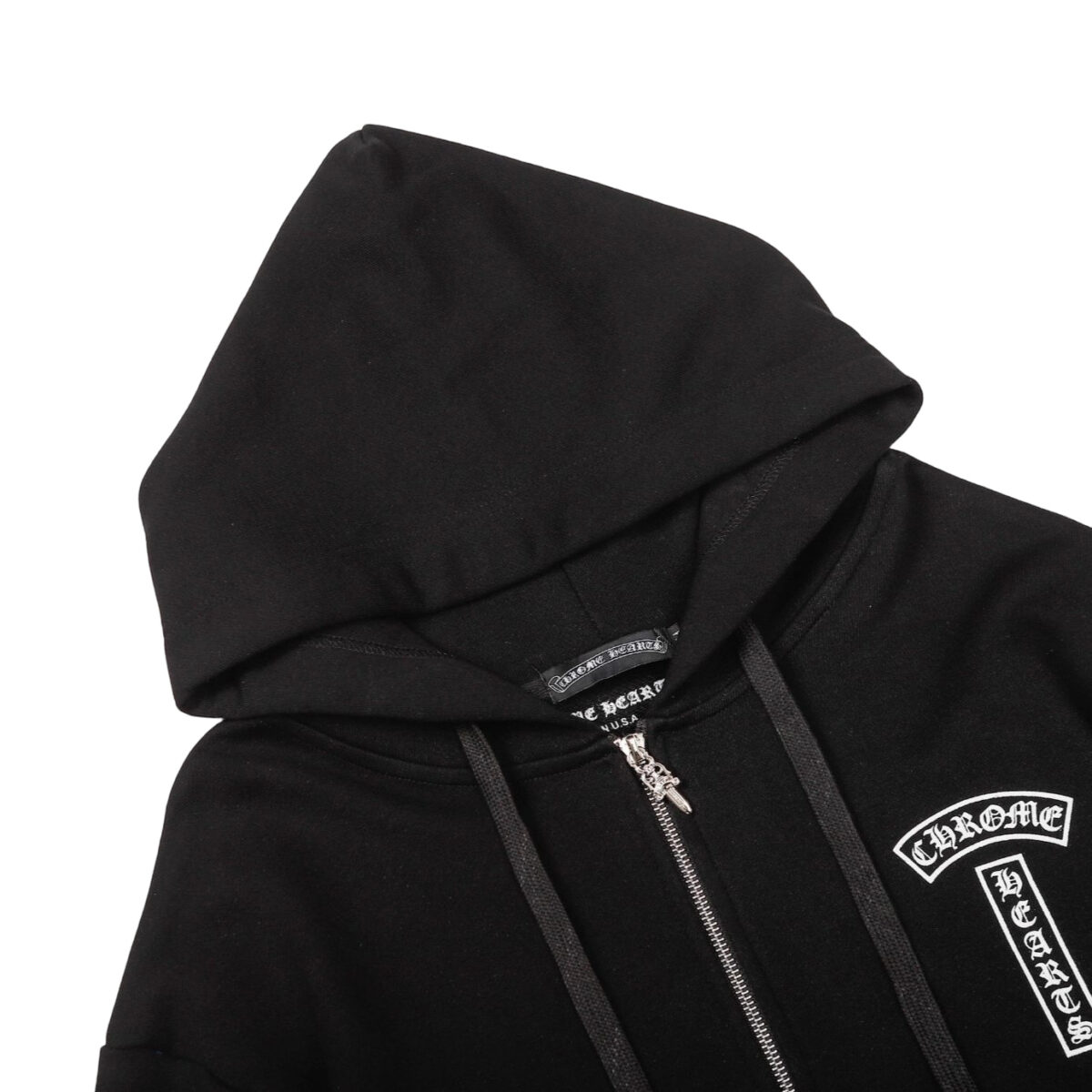 Chrome Hearts Shoulder Logo Zipper Hoodie Black OG0727152