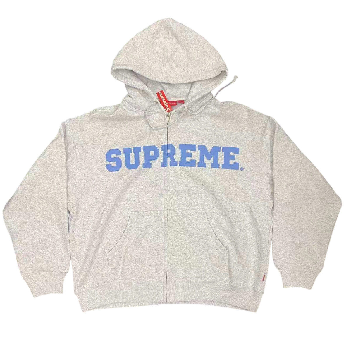Supreme 25FW zipper hooded cardigan sweatshirt grey OG0728214