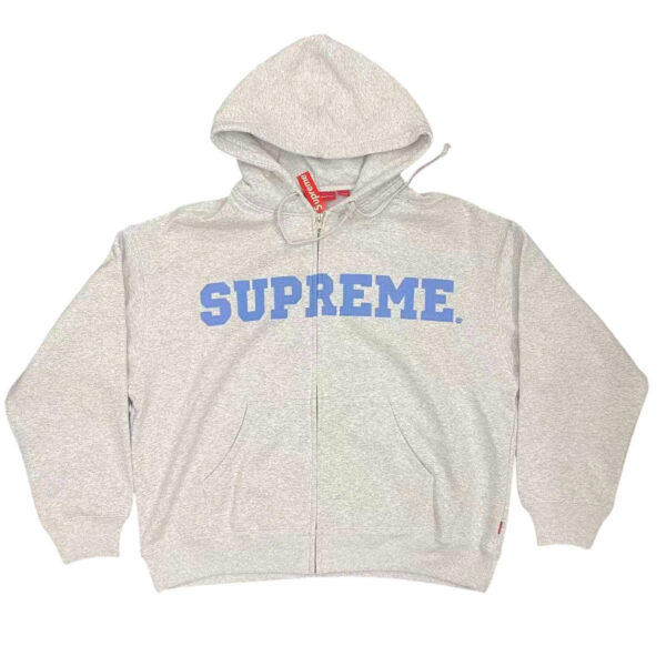 Supreme 25FW zipper hooded cardigan sweatshirt grey OG0728214