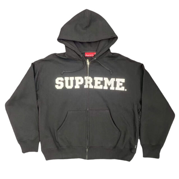 Supreme 25FW zipper hooded cardigan sweatshirt black OG0728215