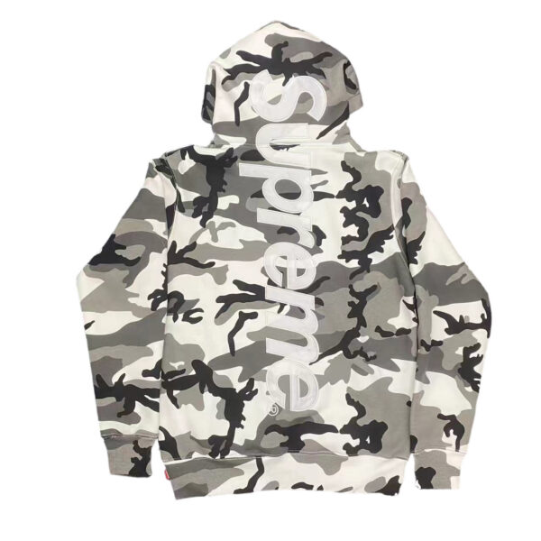 Supreme Satin Appliqué Hooded Sweatshirt gray camouflage OG0729227