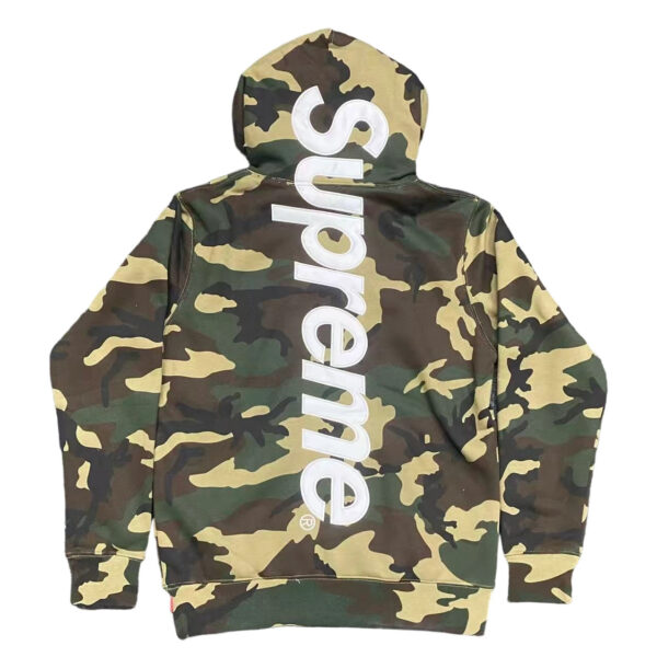 Supreme Satin Appliqué Hooded Sweatshirt green camouflage OG0729228