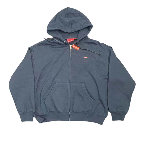 Supreme 24FW Small Box Zipper Cardigan Sweatshirt navy blue OG0729251