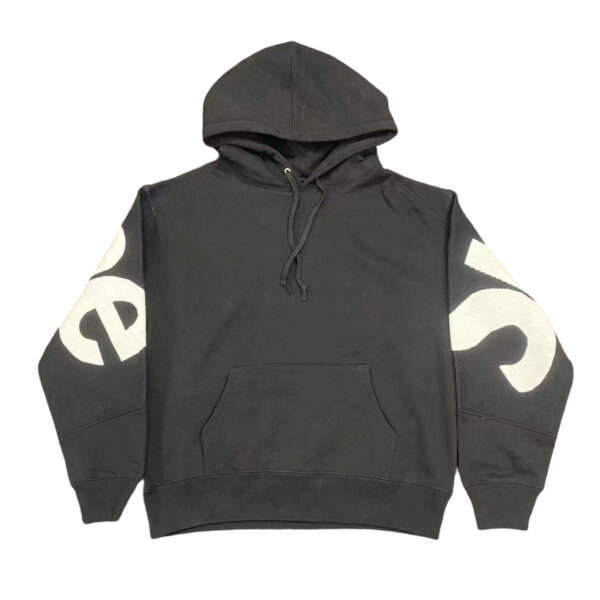 Supreme BIG LOGO JACQUARD HOODED SWEATSHIRT BLACK OG0729262