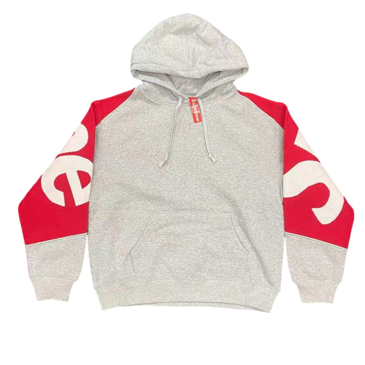 Supreme BIG LOGO JACQUARD HOODED SWEATSHIRT grey OG0729263