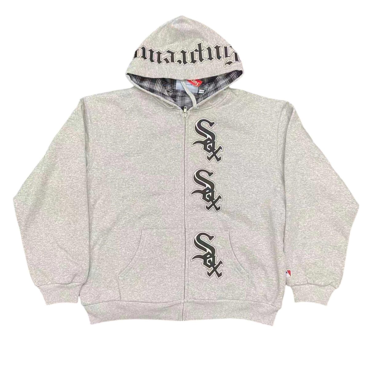Sup Mlb collaborates with White SOX ™ ZIP UP HOODED SWEATSHIRT grey OG0729270