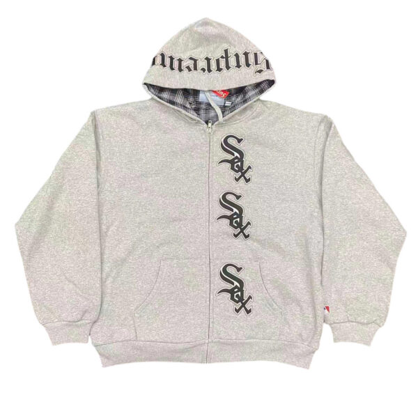 Sup Mlb collaborates with White SOX ™ ZIP UP HOODED SWEATSHIRT grey OG0729270