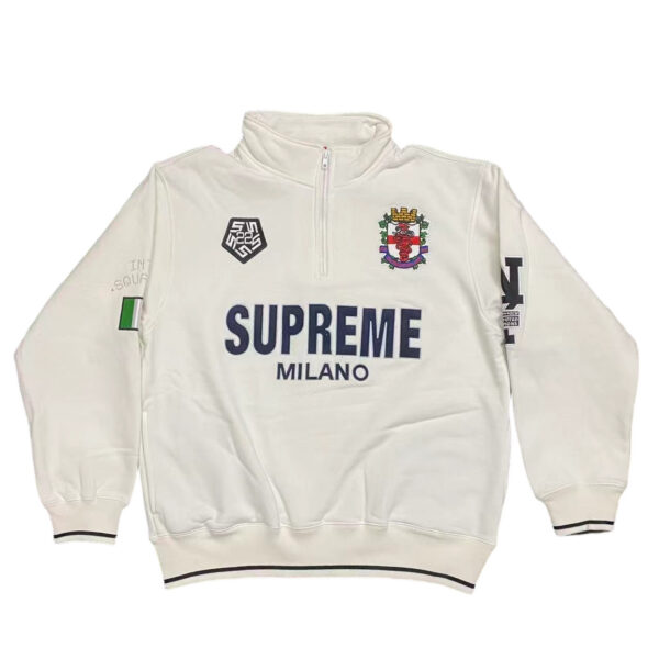 Supreme 22FW Milan Half Zip Pullover AC Milan Limited Edition Half Zip Hoodie White OG0729283