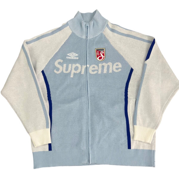Supreme X UMBRO ZIP UP SWEATER Zipper Knitted Sweater Coat blue OG0730293
