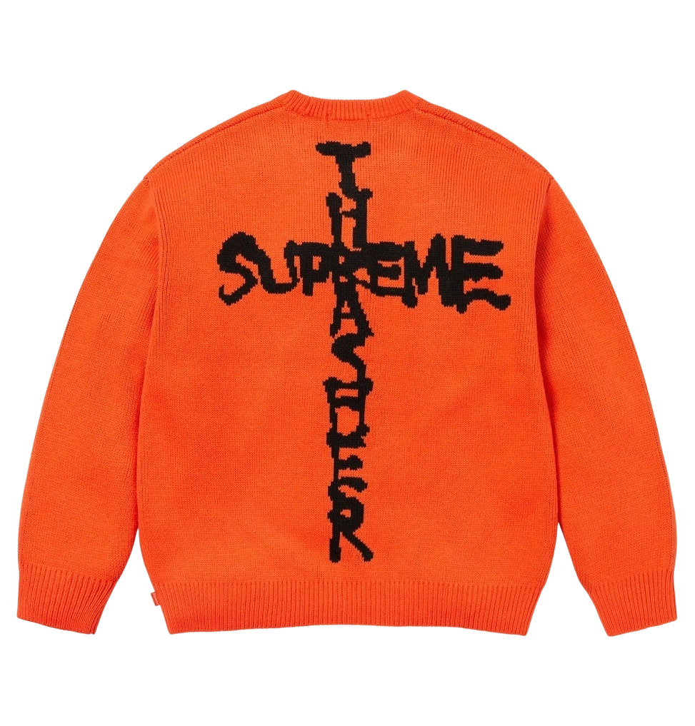 SUPREME ®/ THRASHER ® CREWNECK FW24 Flame Joint Sweater Orange OG0730298