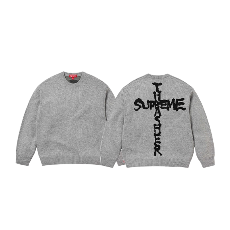 SUPREME ®/ THRASHER ® CREWNECK FW24 Flame Joint Sweater Grey OG0730299