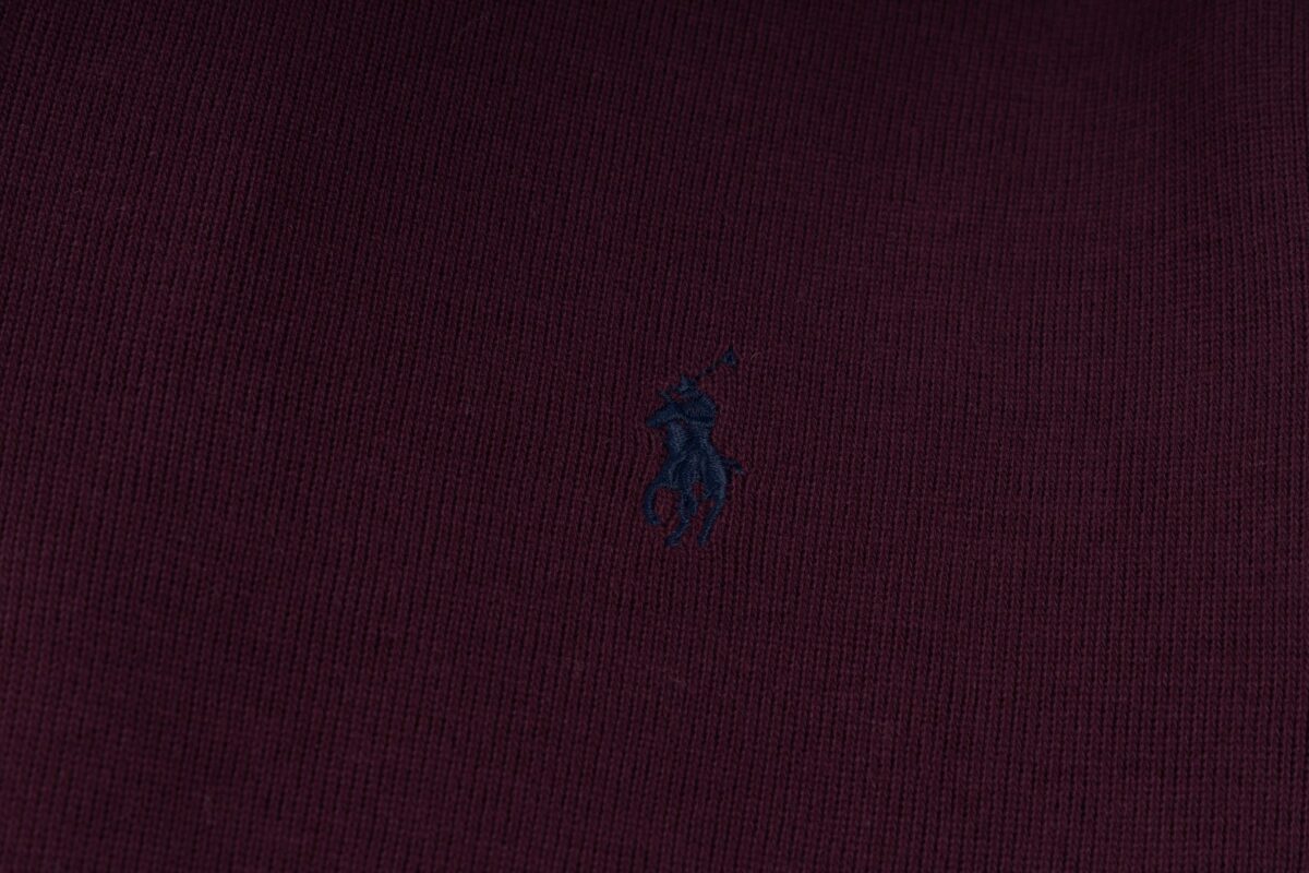 Ralph Lauren Half Zipper High Collar Long Sleeve Knitted Hoodie Wine Red OG0730323