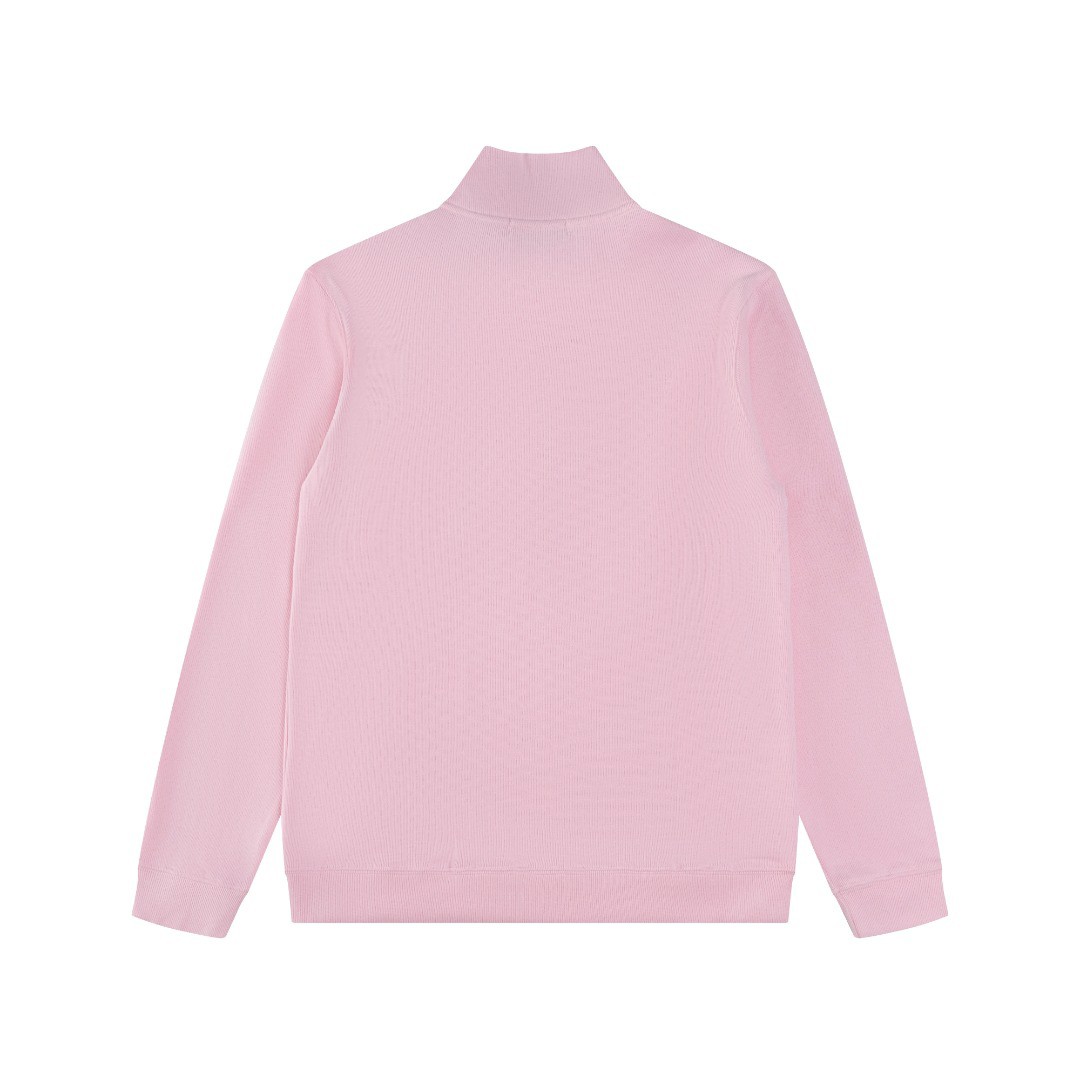 Ralph Lauren Half Zipper High Collar Long Sleeve Knitted Hoodie Pink OG0730324