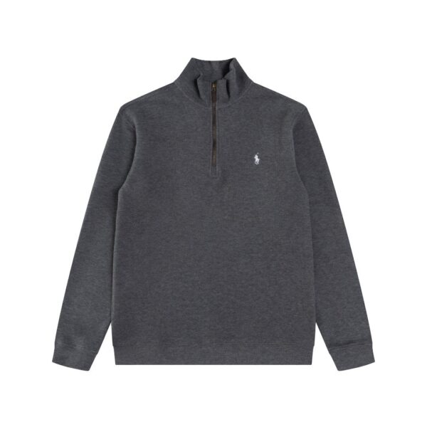 Ralph Lauren Half Zipper High Collar Long Sleeve Knitted Hoodie Dark gray OG0730325