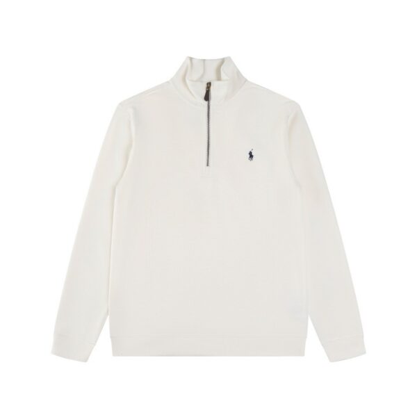 Ralph Lauren Half Zipper High Collar Long Sleeve Knitted Hoodie white OG0730327