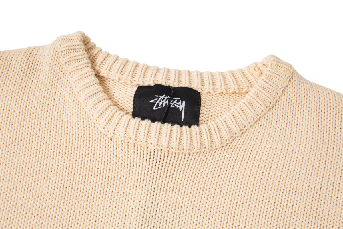 Stussy FW24 SURFMAN ICON COTTON LINEN CREW Sweater Apricot OG0731338