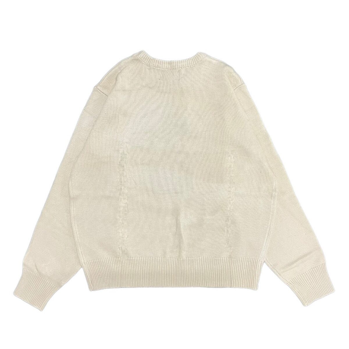 STUSSY Skeleton Towel Embroidered Jacquard Couple Round Neck Knitted Sweater Apricot OG0731342